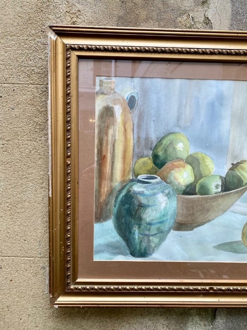 Vintage framed watercolour Still Life