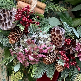 Christmas wreath at home workshop