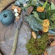 Christmas wreath at home workshop