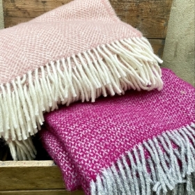 Pink British Wool Blanket throw