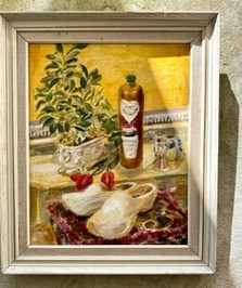 Framed Vintage Oil on Board Still Life