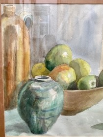 Vintage framed watercolour Still Life