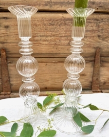Pair of Glass Candlesticks