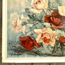 Roses by Danset, mid century framed print