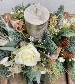 White Christmas Candle arrangement