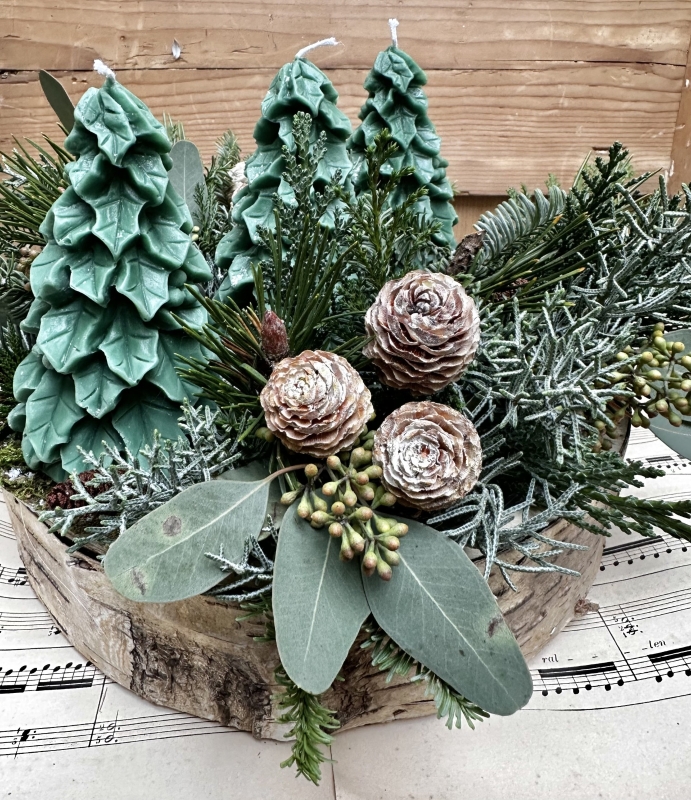 Winter woodland candle design